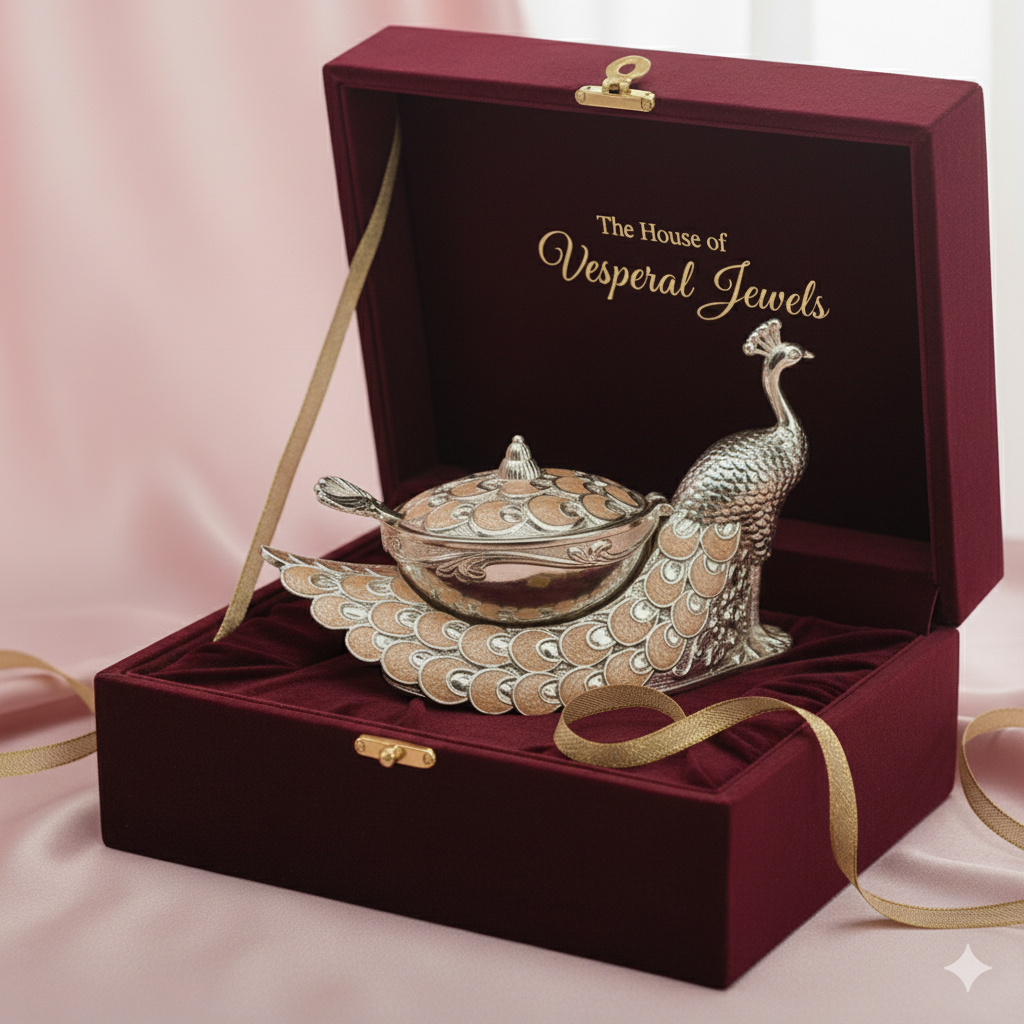 Peacock Feather Sugar Pot
