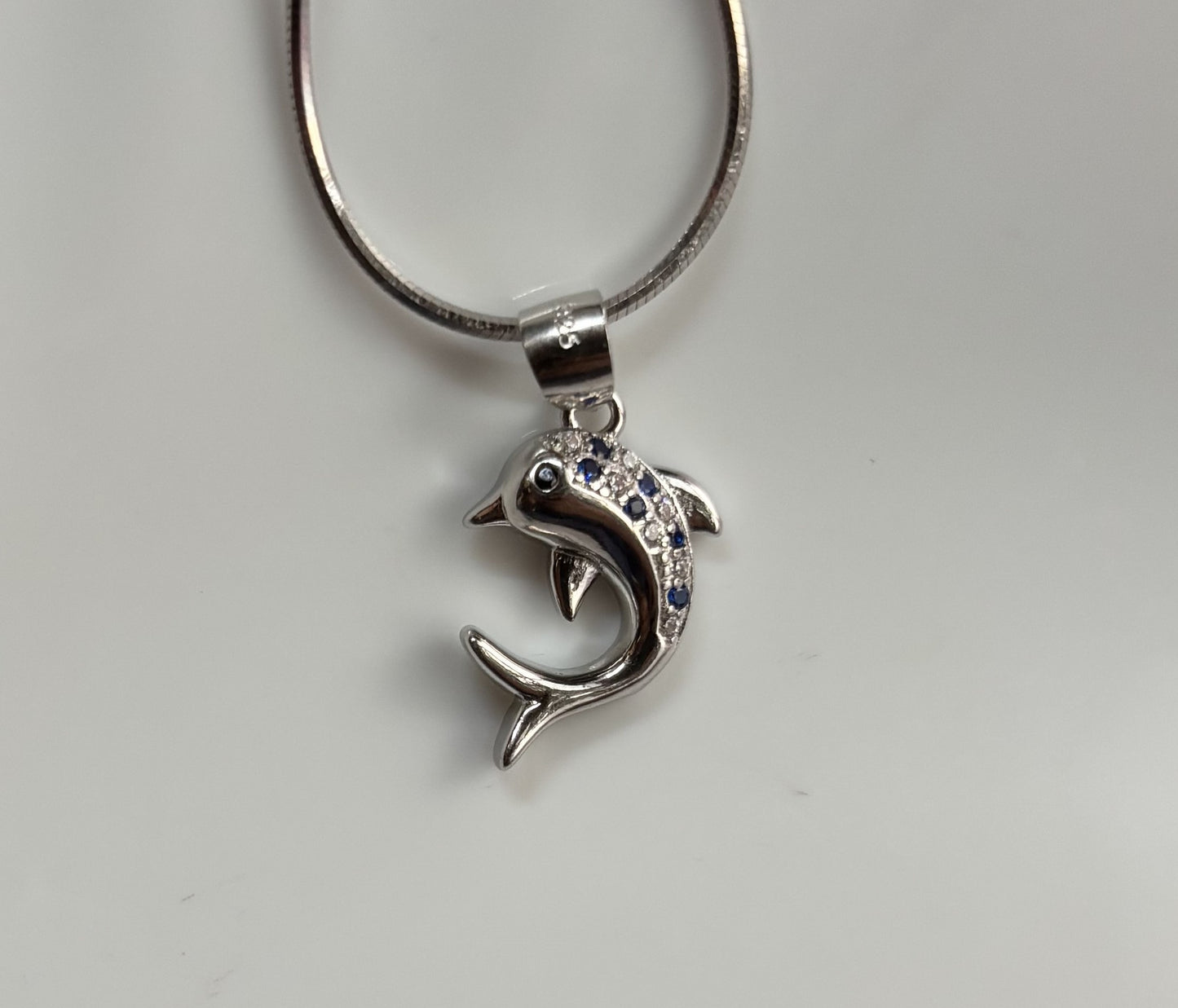 Dolphin Charm: 925 Silver Dolphin Pendant with Chain