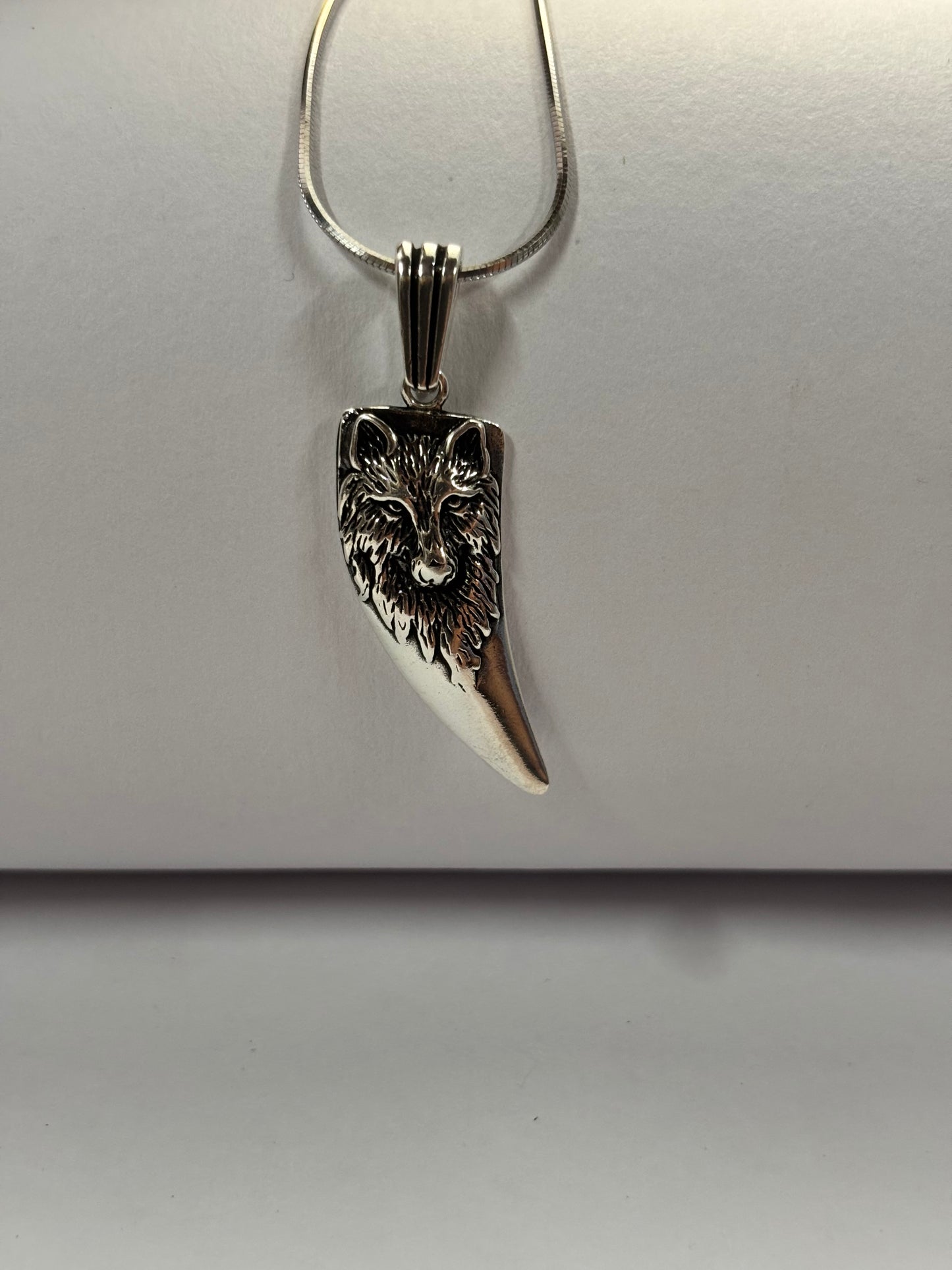 Alpha & Blade: Men's Sterling Silver Wolf Sword Charm with Chain