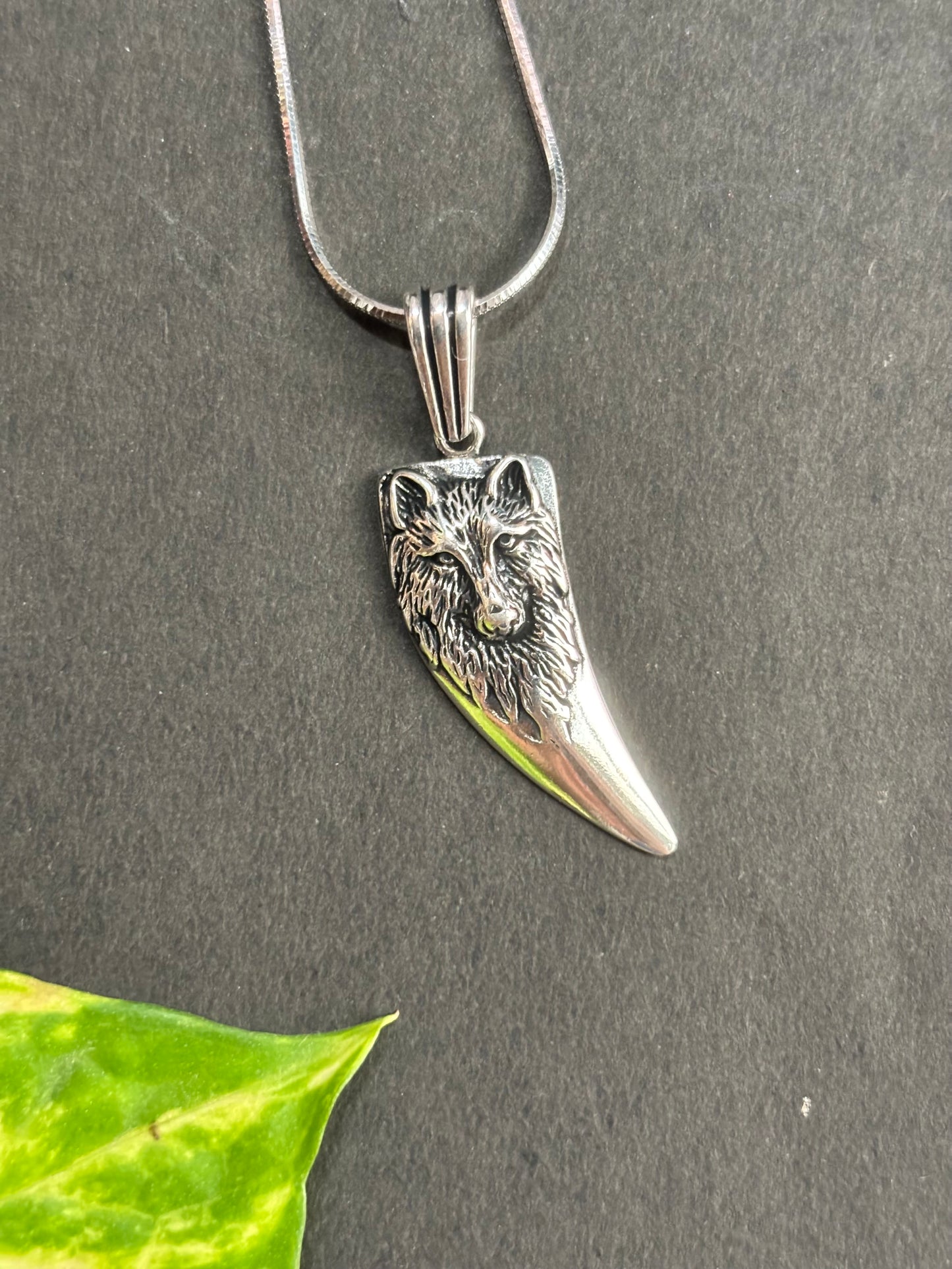 Alpha & Blade: Men's Sterling Silver Wolf Sword Charm with Chain