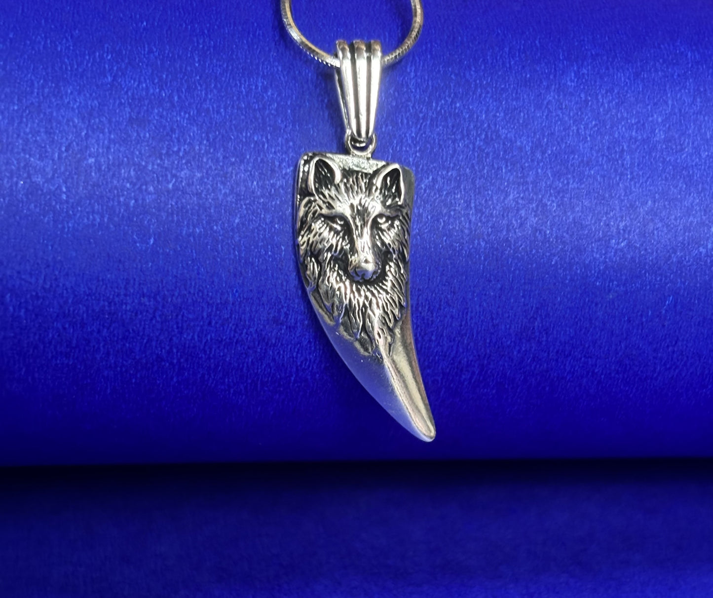 Alpha & Blade: Men's Sterling Silver Wolf Sword Charm with Chain