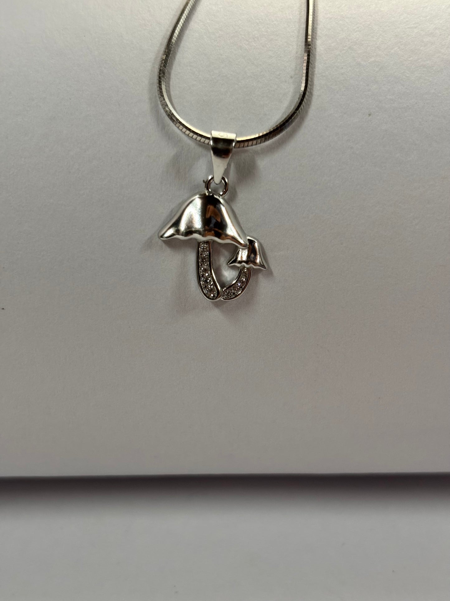 Fairytale Magic: Silver Mushroom Pendant with Chain for Women