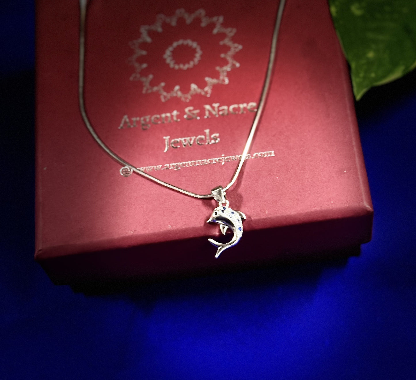 Dolphin Charm: 925 Silver Dolphin Pendant with Chain