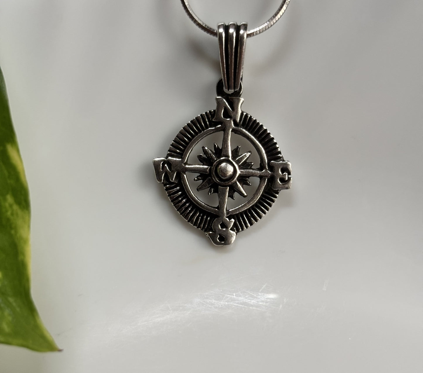 The Explorer's Charm: Men's Silver Compass