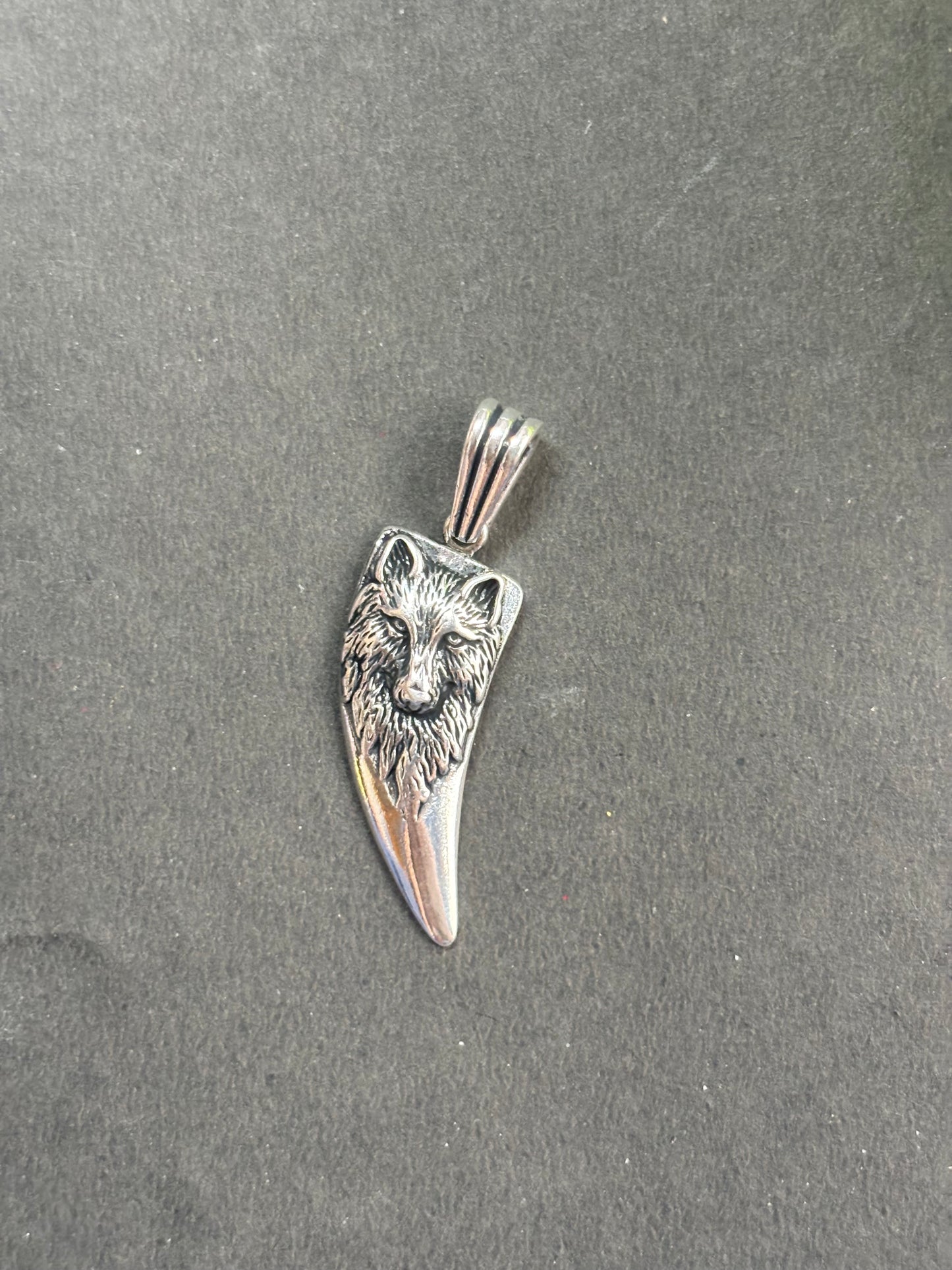 Alpha & Blade: Men's Sterling Silver Wolf Sword Charm with Chain