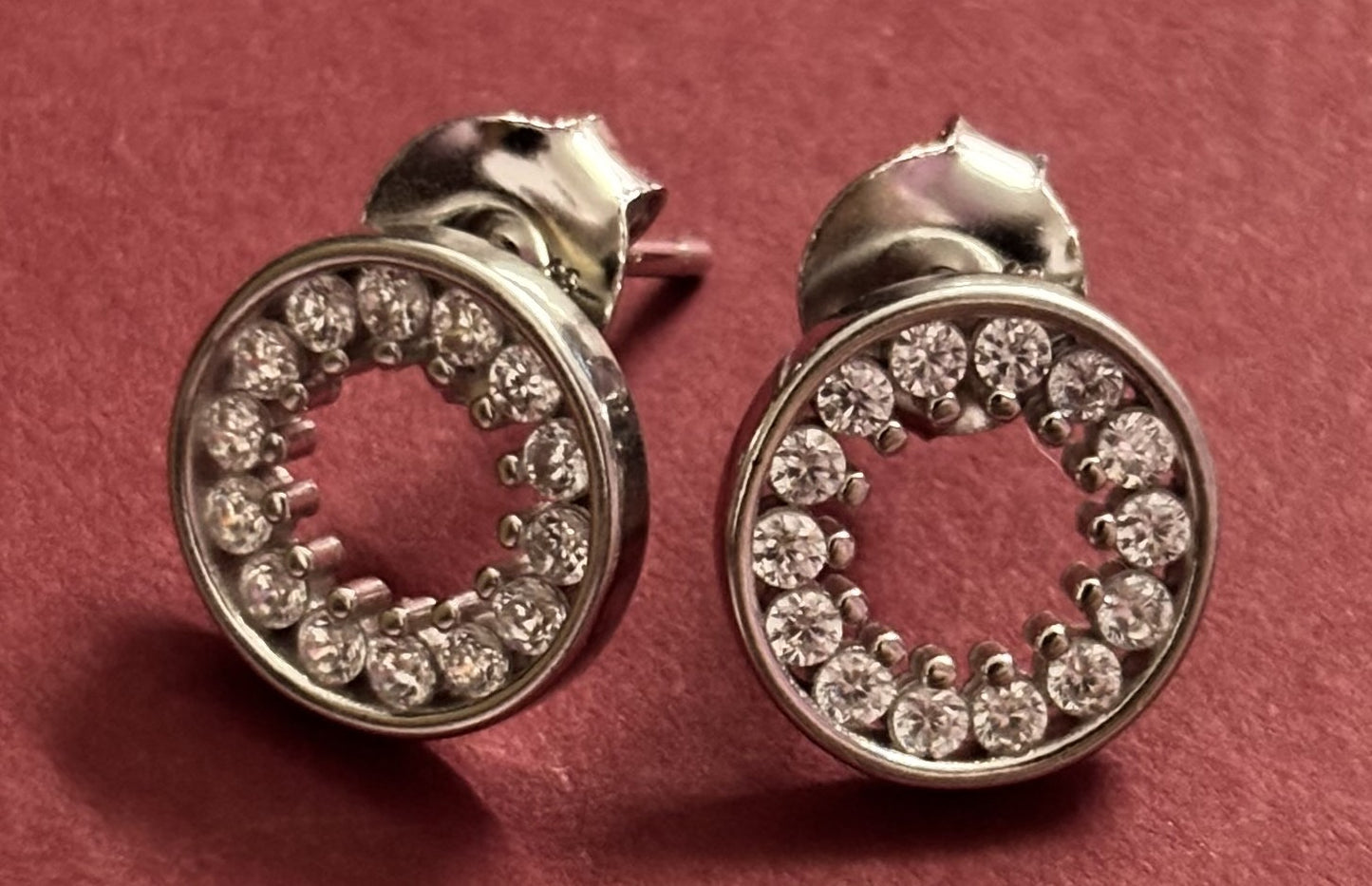 Classic Glamour: Sterling Silver Circular Studs