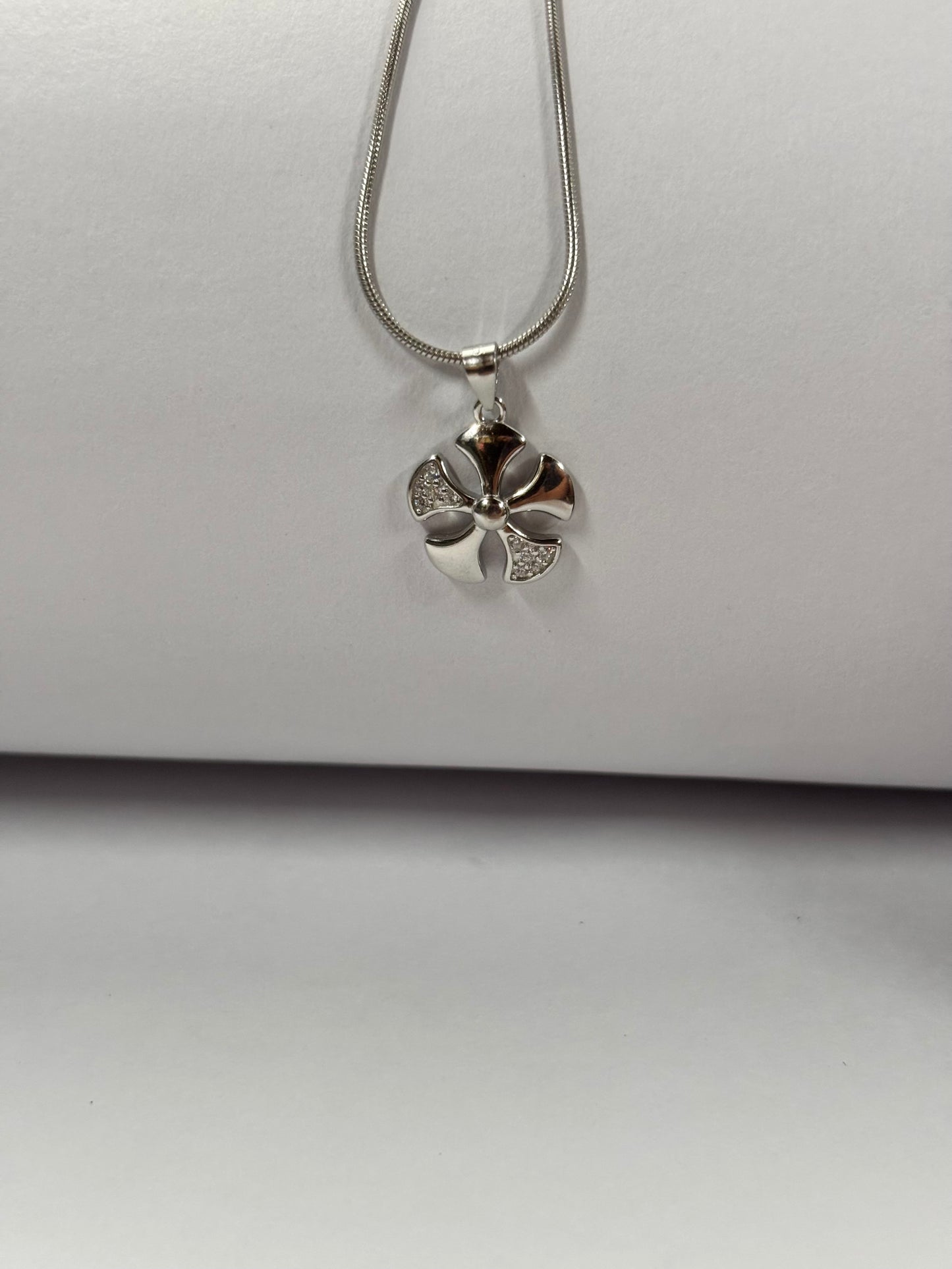 Timeless Blossom: Silver Flower Charm with Chain for Women