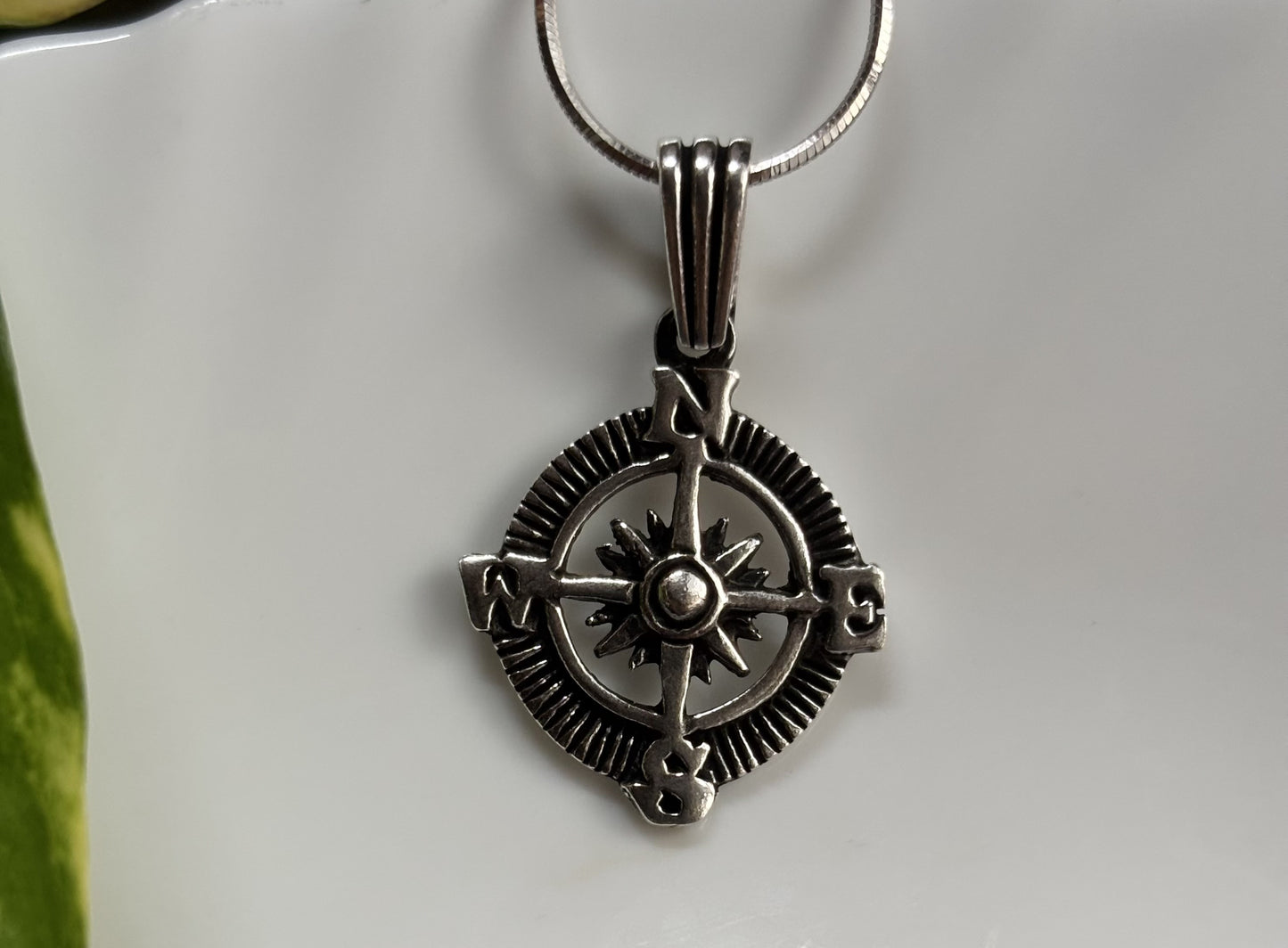 The Explorer's Charm: Men's Silver Compass
