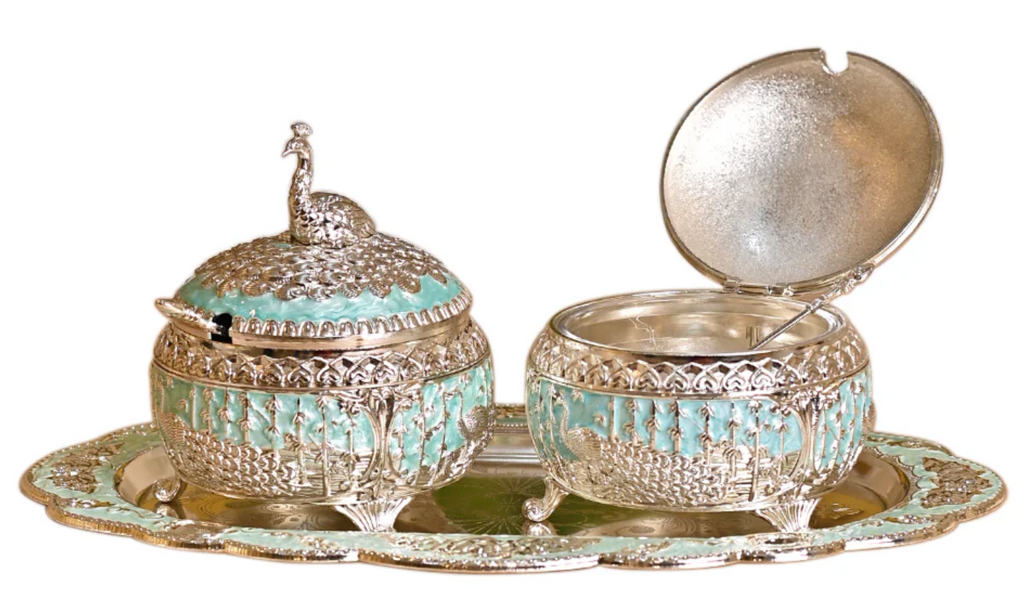 Silver Plated Bowl Set with Serving Tray