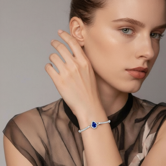 Ocean Blues: 925 Silver & Blue Stone Bracelet