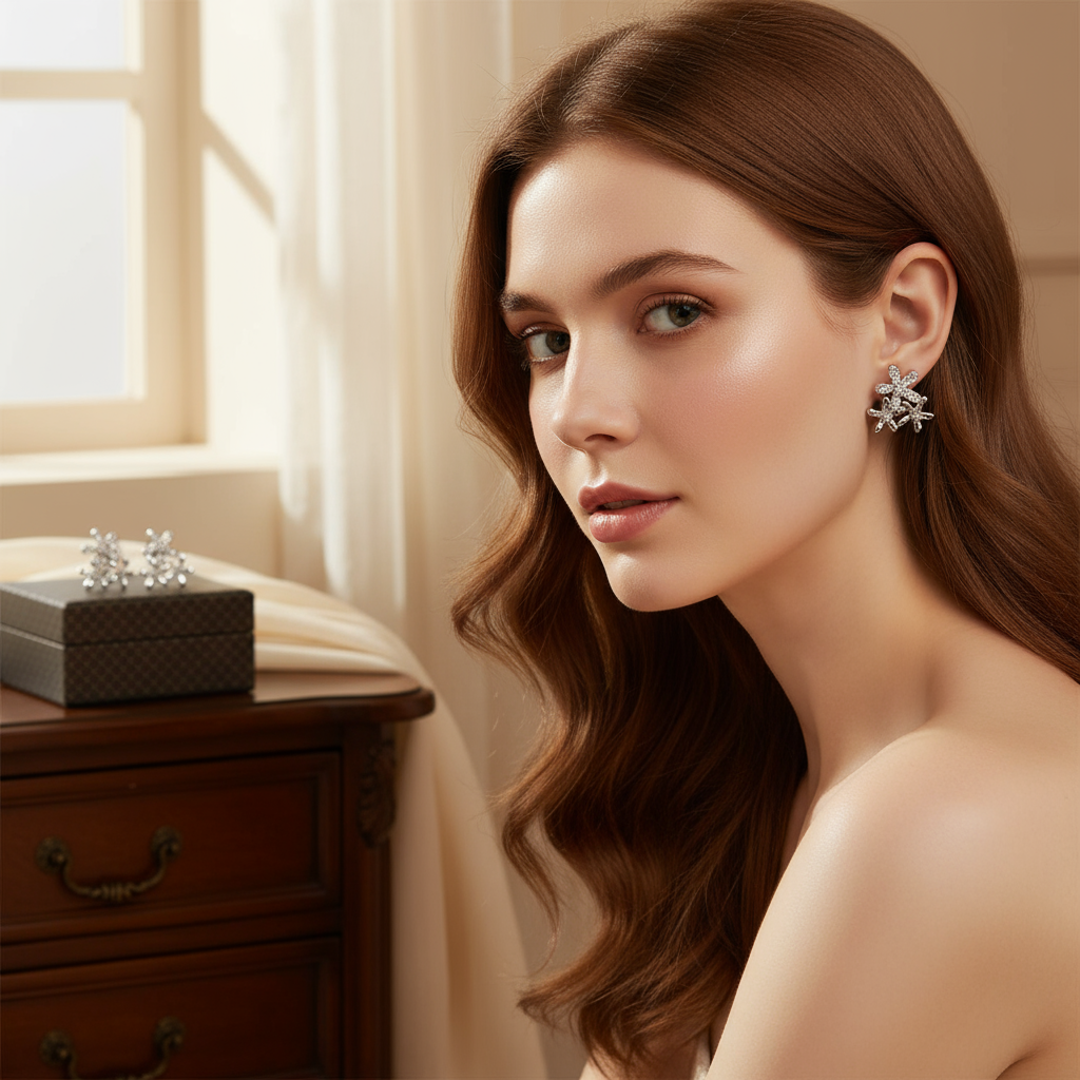 925 Silver - 3 Flower Earring
