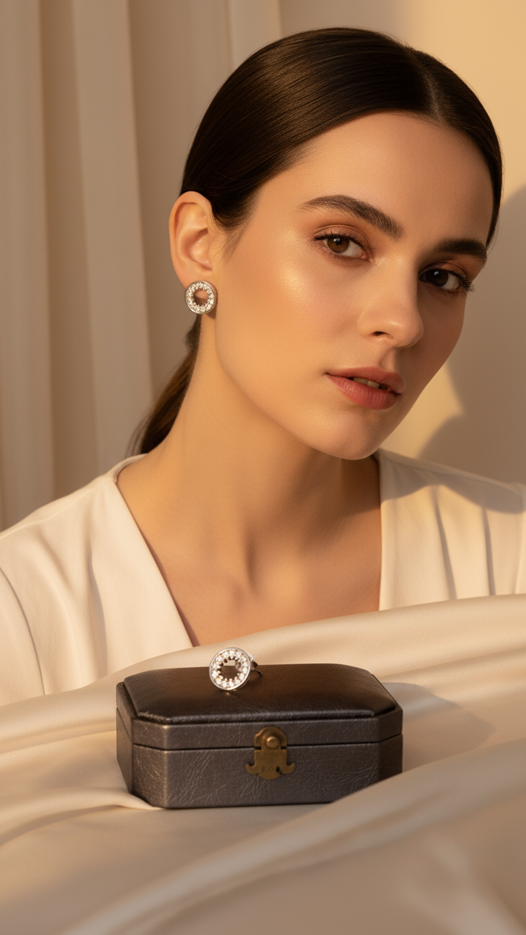 Classic Glamour: Sterling Silver Circular Studs