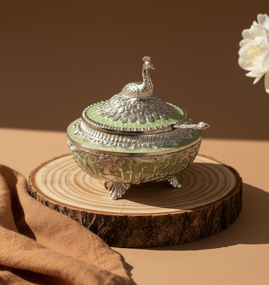 Vintage Silver Plated Peacock Bowl
