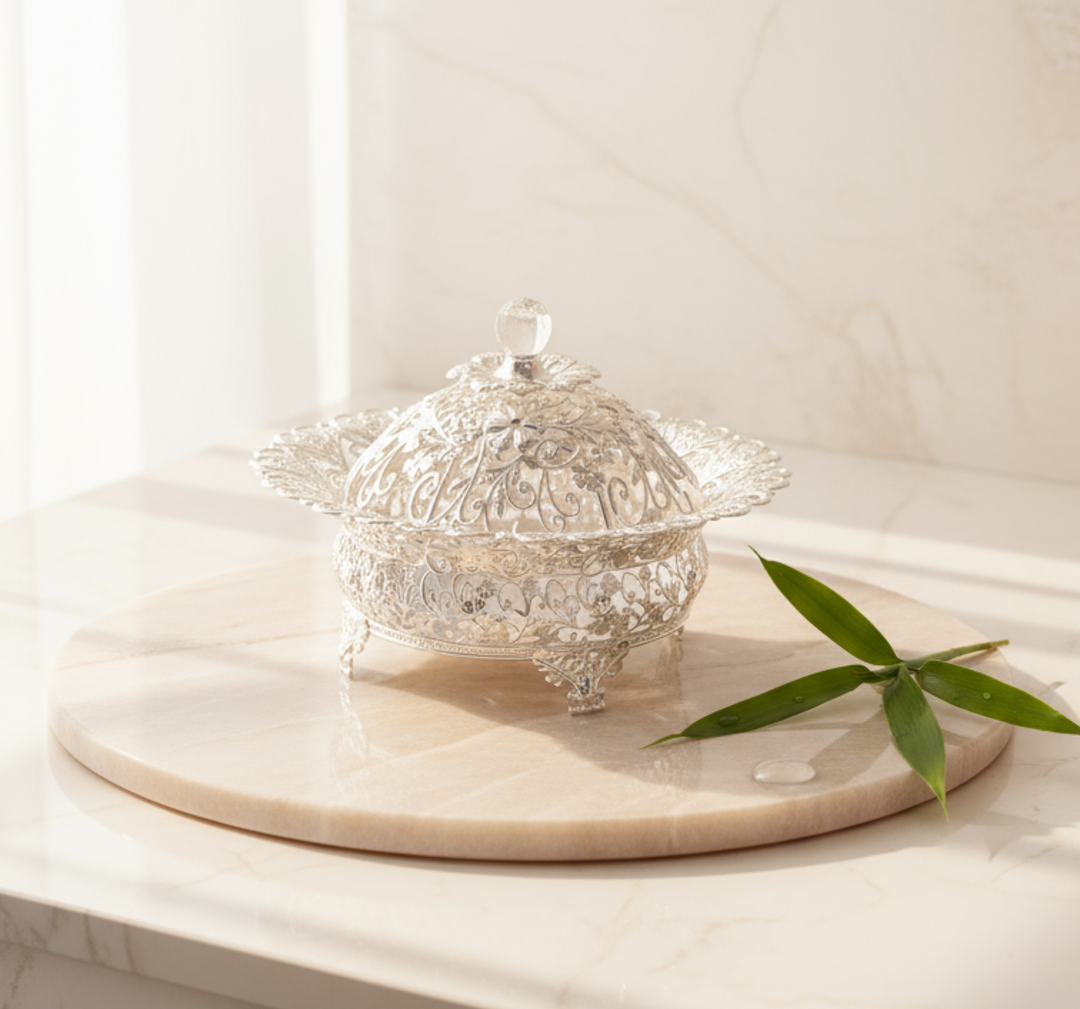 Vintage Silver Plated Table Top Basket