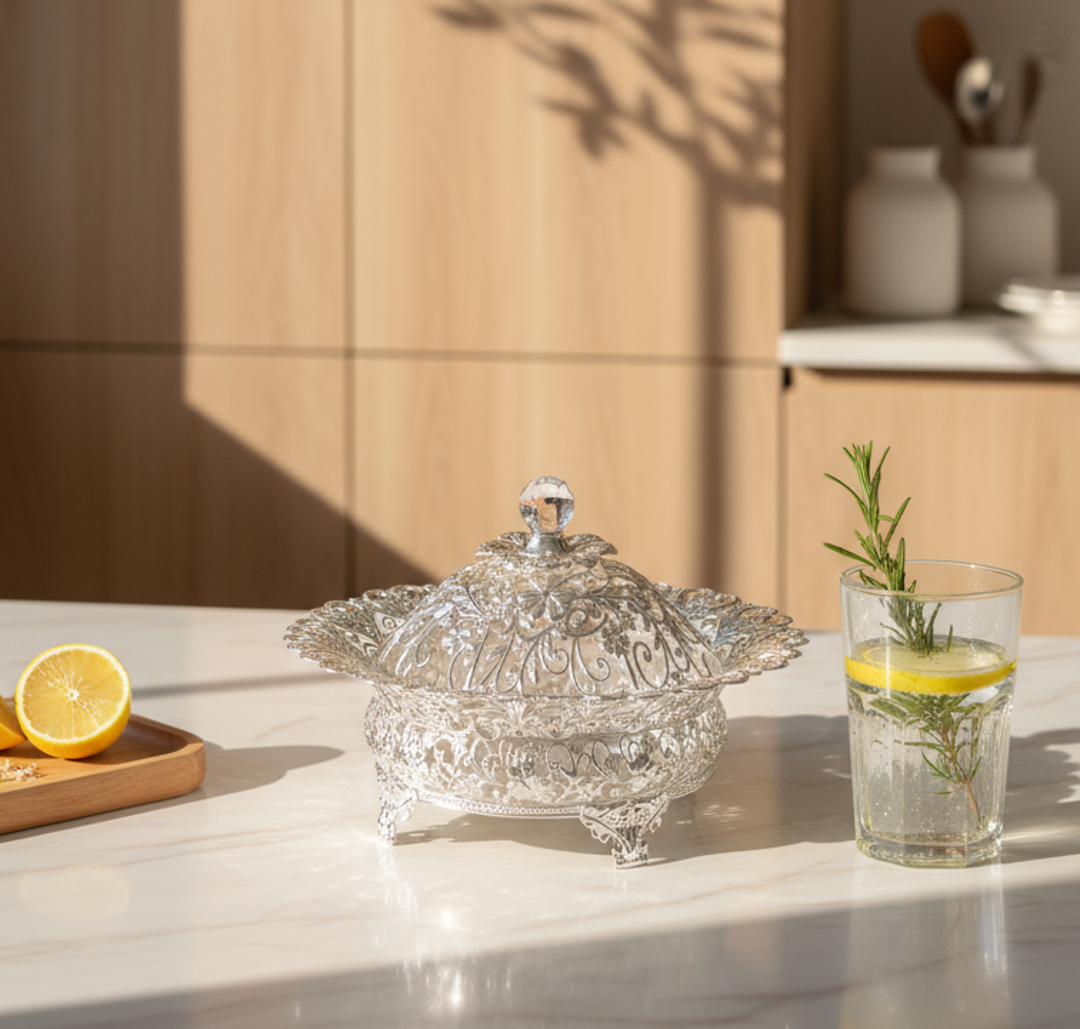 Vintage Silver Plated Table Top Basket