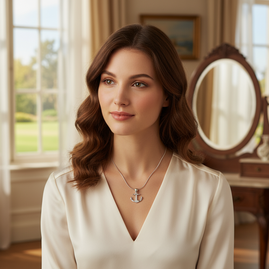 Symbol of Hope: 925 Silver Anchor Pendant with Chain