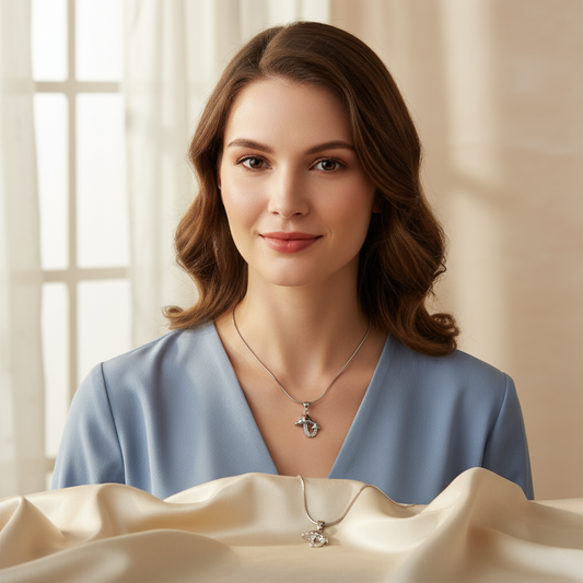 Fairytale Magic: Silver Mushroom Pendant with Chain for Women